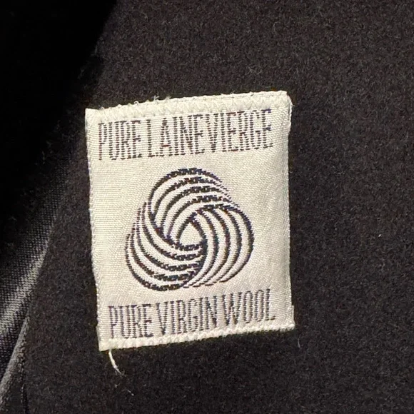 Electre Paris Vintage Black Pure Wool Long Maxi Coat See Measurements - Picture 15 of 16